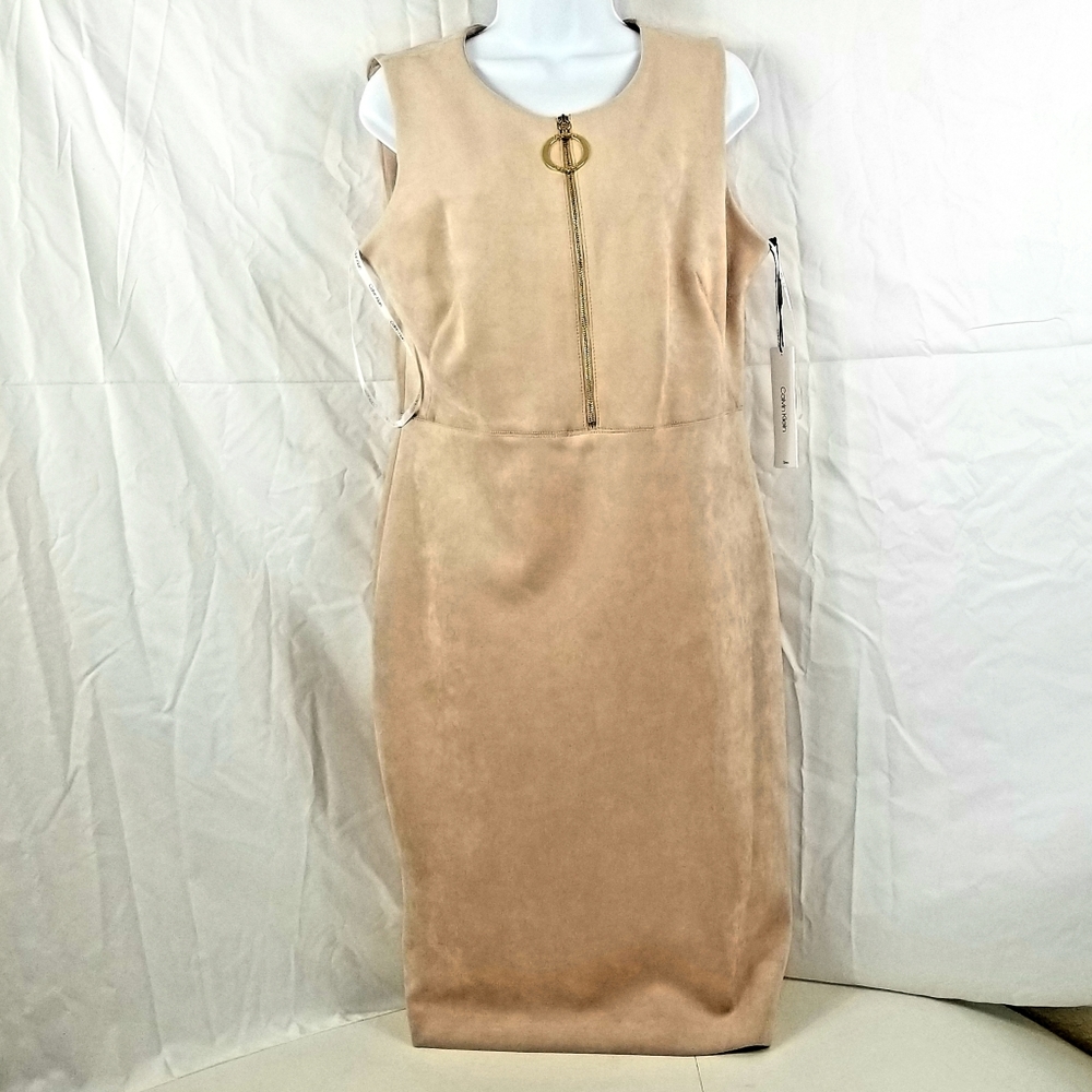 Calvin Klein Faux Suede Sleeveless Dress NWT